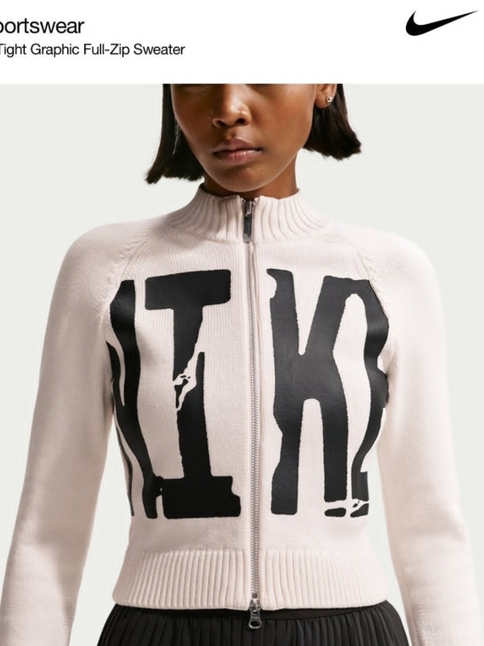 Nike Full-Zip Sweater with Black Graphic